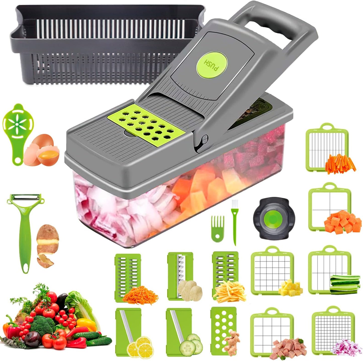 Picador Cortador Frutas y Verduras 14 en 1