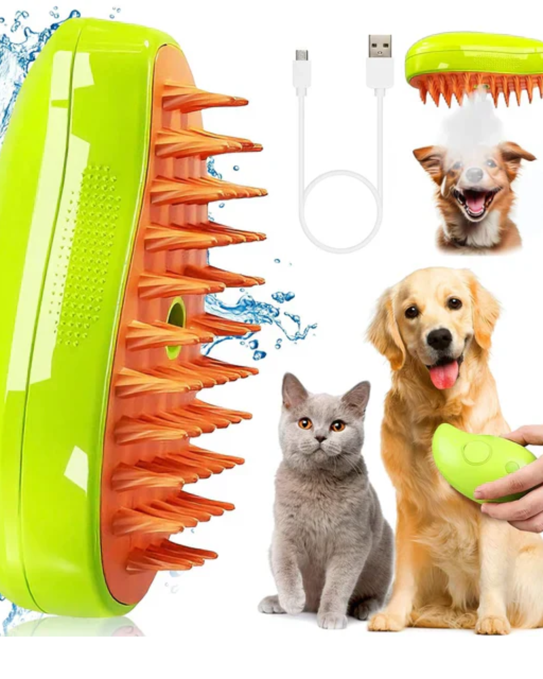 CEPILLO A VAPOR 3 - EN - 1  PARA MASCOTAS